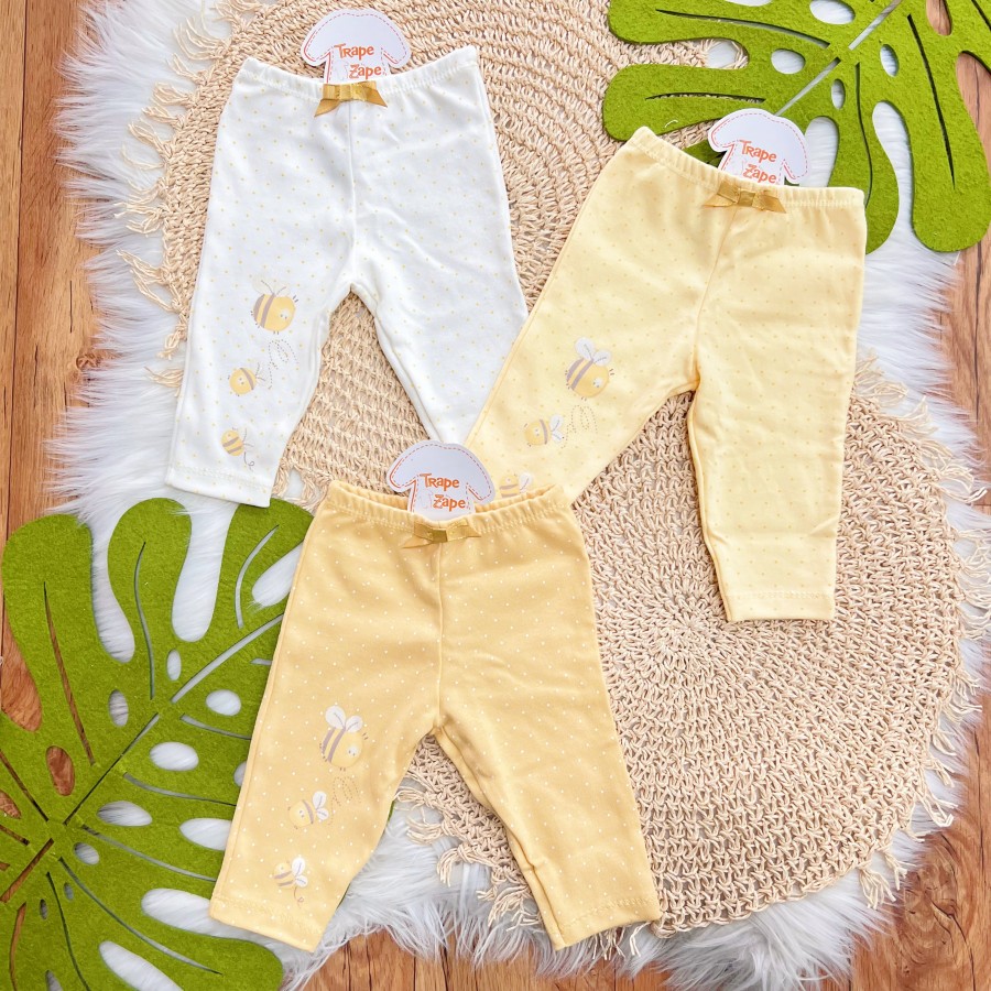 Kit 3 Calças - Bem Me Quer Abelhas - Off White, Amarelo e Mostarda